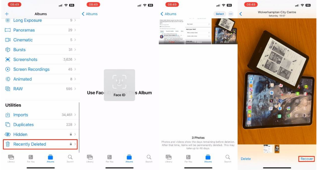金平苹果14维修分享 iPhone14 上恢复已删除的照片 