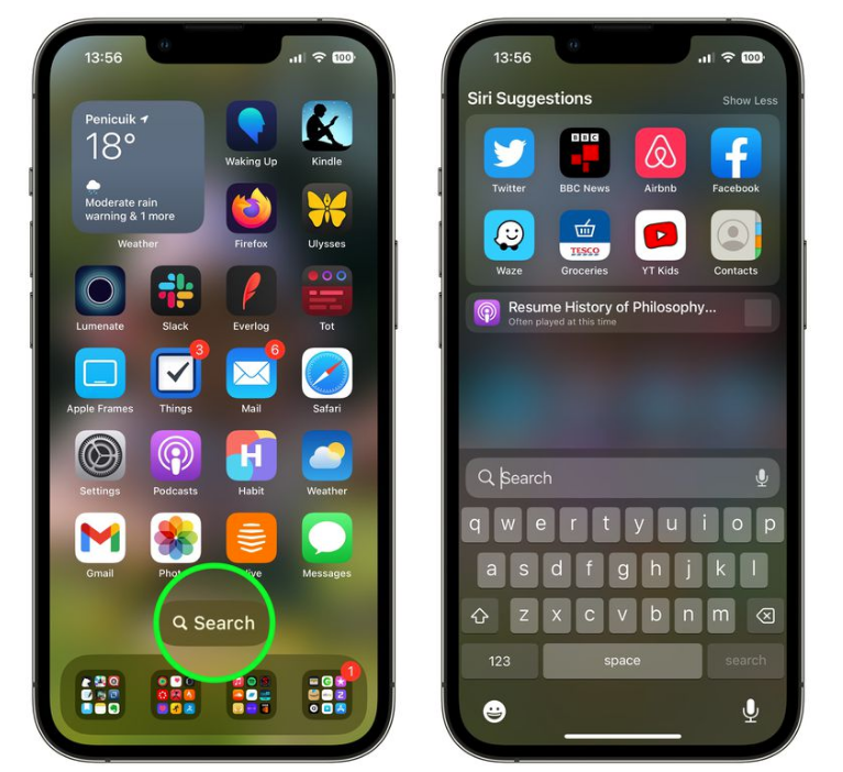 金平苹果手机维修分享升级到 iOS 16 后，如何删除主屏幕上的搜索按钮 